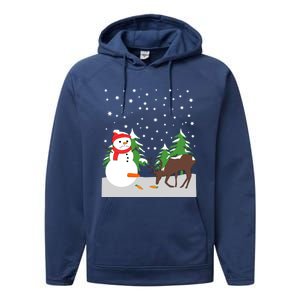 Snow Carrot Tail Ugly Christmas Fun Humorous Gift Performance Fleece Hoodie