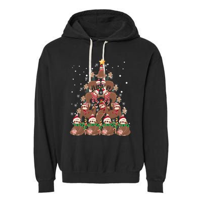 Sloth Christmas Tree Merry Slothmas Xmas Sloth Cool Gift Garment-Dyed Fleece Hoodie