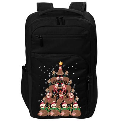 Sloth Christmas Tree Merry Slothmas Xmas Sloth Cool Gift Impact Tech Backpack