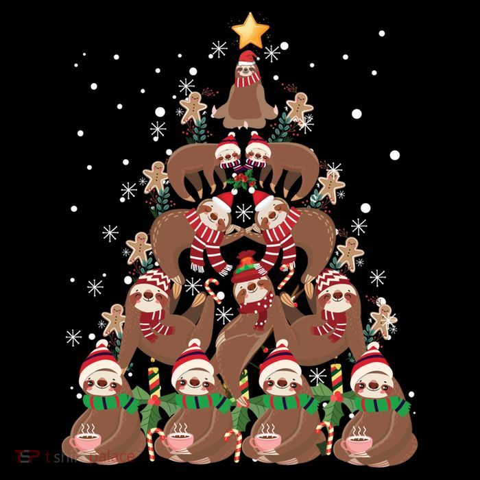 Sloth Christmas Tree Merry Slothmas Xmas Sloth Cool Gift Sustainable Bucket Hat