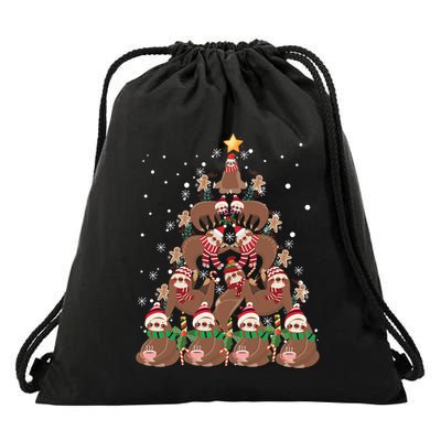 Sloth Christmas Tree Merry Slothmas Xmas Sloth Cool Gift Drawstring Bag