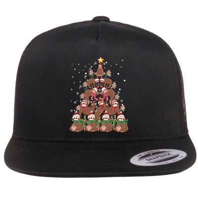 Sloth Christmas Tree Merry Slothmas Xmas Sloth Cool Gift Flatbill Hat