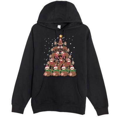 Sloth Christmas Tree Merry Slothmas Xmas Sloth Cool Gift Premium Pullover Hoodie