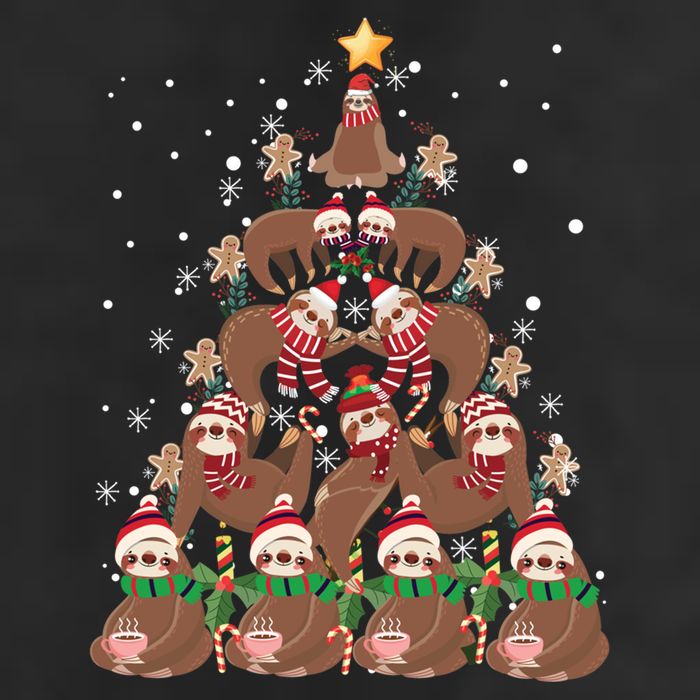 Sloth Christmas Tree Merry Slothmas Xmas Sloth Cool Gift 25L Jumbo Tote
