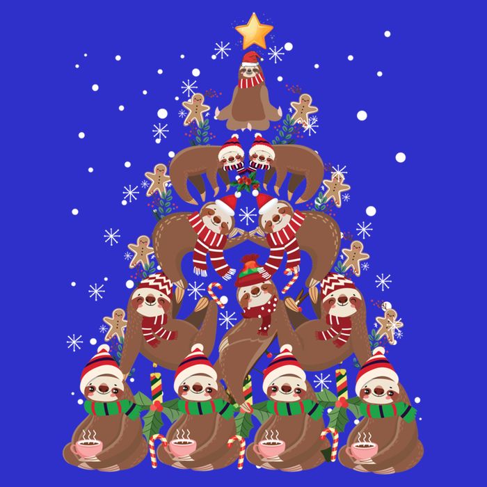 Sloth Christmas Tree Merry Slothmas Xmas Sloth Cool Gift 16 in Basic Backpack