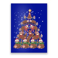 Sloth Christmas Tree Merry Slothmas Xmas Sloth Cool Gift Poster