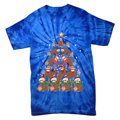 Sloth Christmas Tree Merry Slothmas Xmas Sloth Cool Gift Tie-Dye T-Shirt