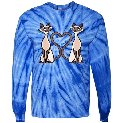 Siamese Cat Twins Gift For Siamese Cat Breed Owner Gift Tie-Dye Long Sleeve Shirt