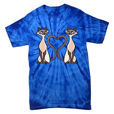 Siamese Cat Twins Gift For Siamese Cat Breed Owner Gift Tie-Dye T-Shirt