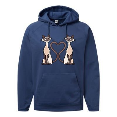 Siamese Cat Twins Gift For Siamese Cat Breed Owner Gift Performance Fleece Hoodie