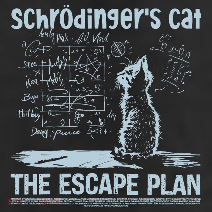 SchröDingers Cat The Escape Plan Funny Science Teacher 7 Panel Mesh Trucker Snapback Hat
