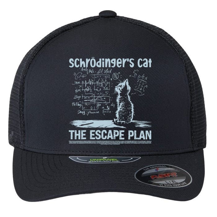 SchröDingers Cat The Escape Plan Funny Science Teacher Flexfit Unipanel Trucker Cap