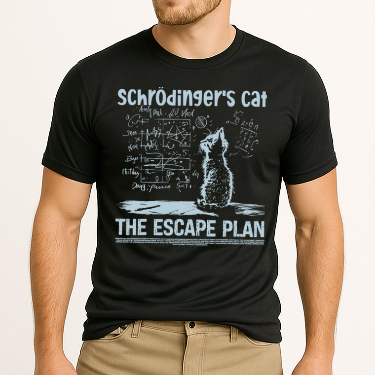 SchröDingers Cat The Escape Plan Funny Science Teacher Performance Shirt
