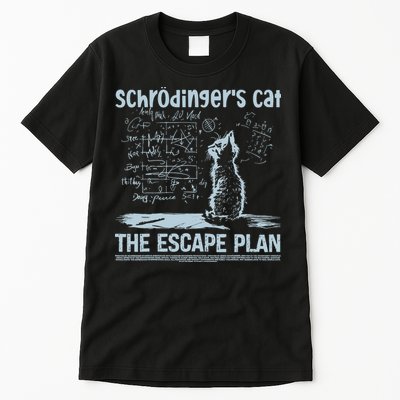 SchröDingers Cat The Escape Plan Funny Science Teacher Tall T-Shirt