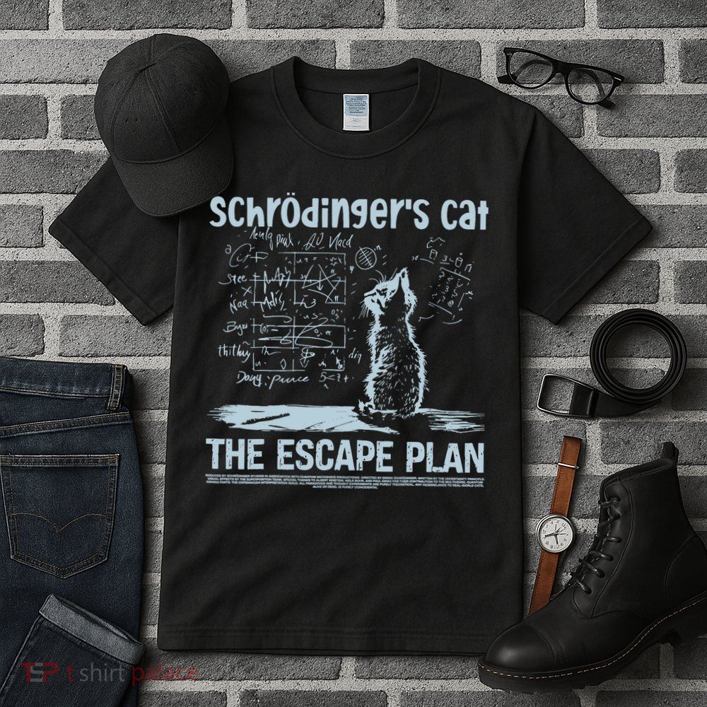 SchröDingers Cat The Escape Plan Funny Science Teacher Tall T-Shirt