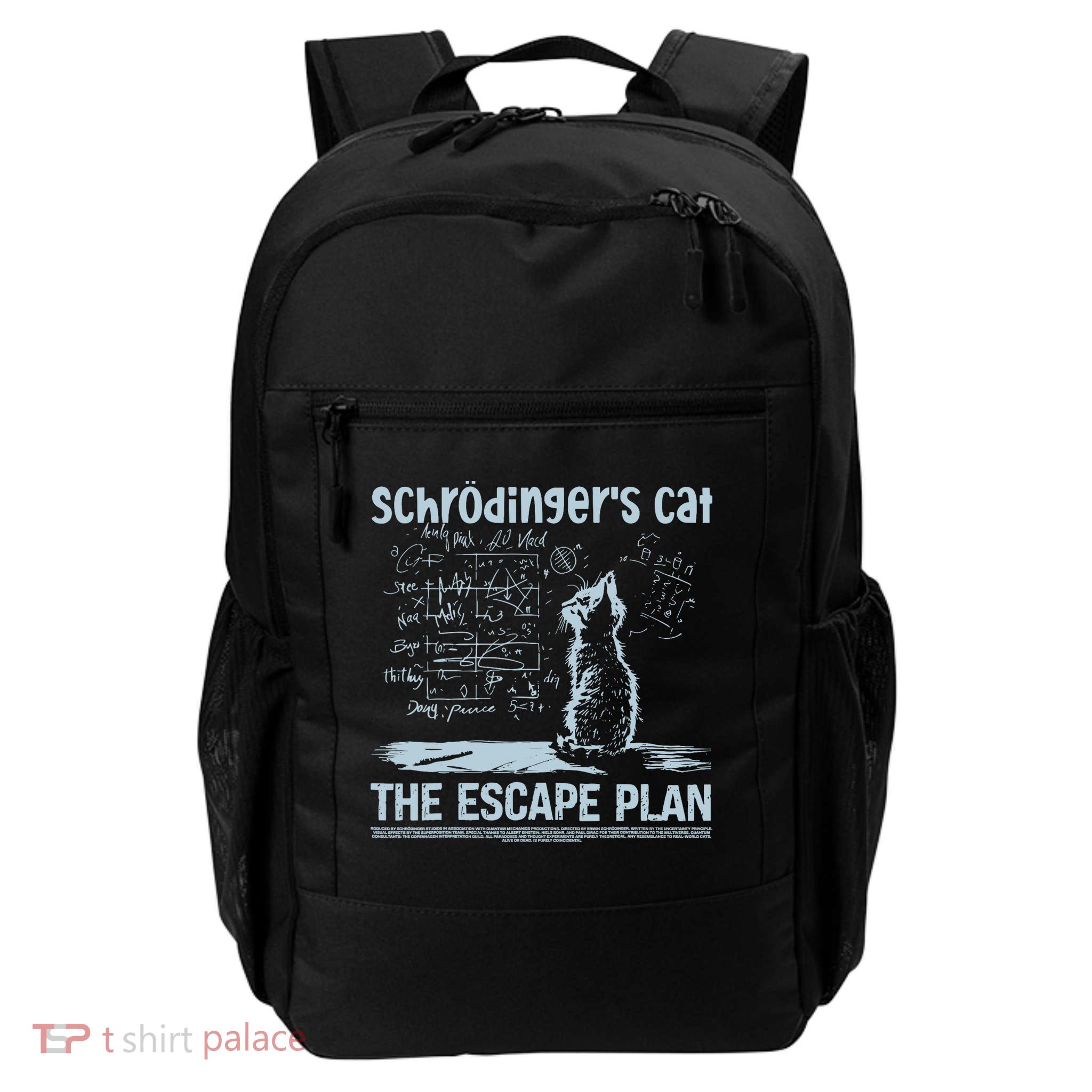 SchröDingers Cat The Escape Plan Funny Science Teacher Backpack