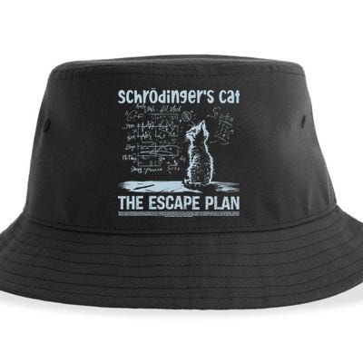 SchröDingers Cat The Escape Plan Funny Science Teacher Sustainable Bucket Hat