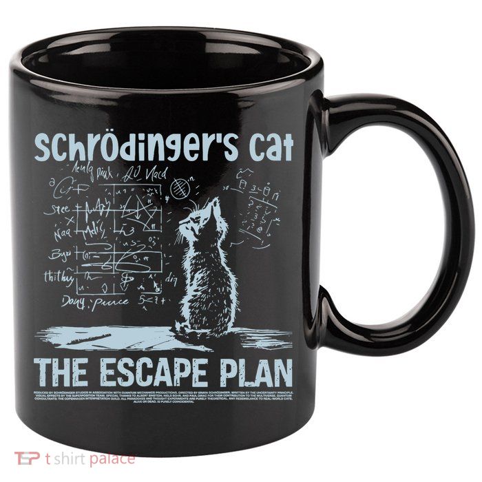 SchröDingers Cat The Escape Plan Funny Science Teacher 11oz C Handle Ceramic Mug