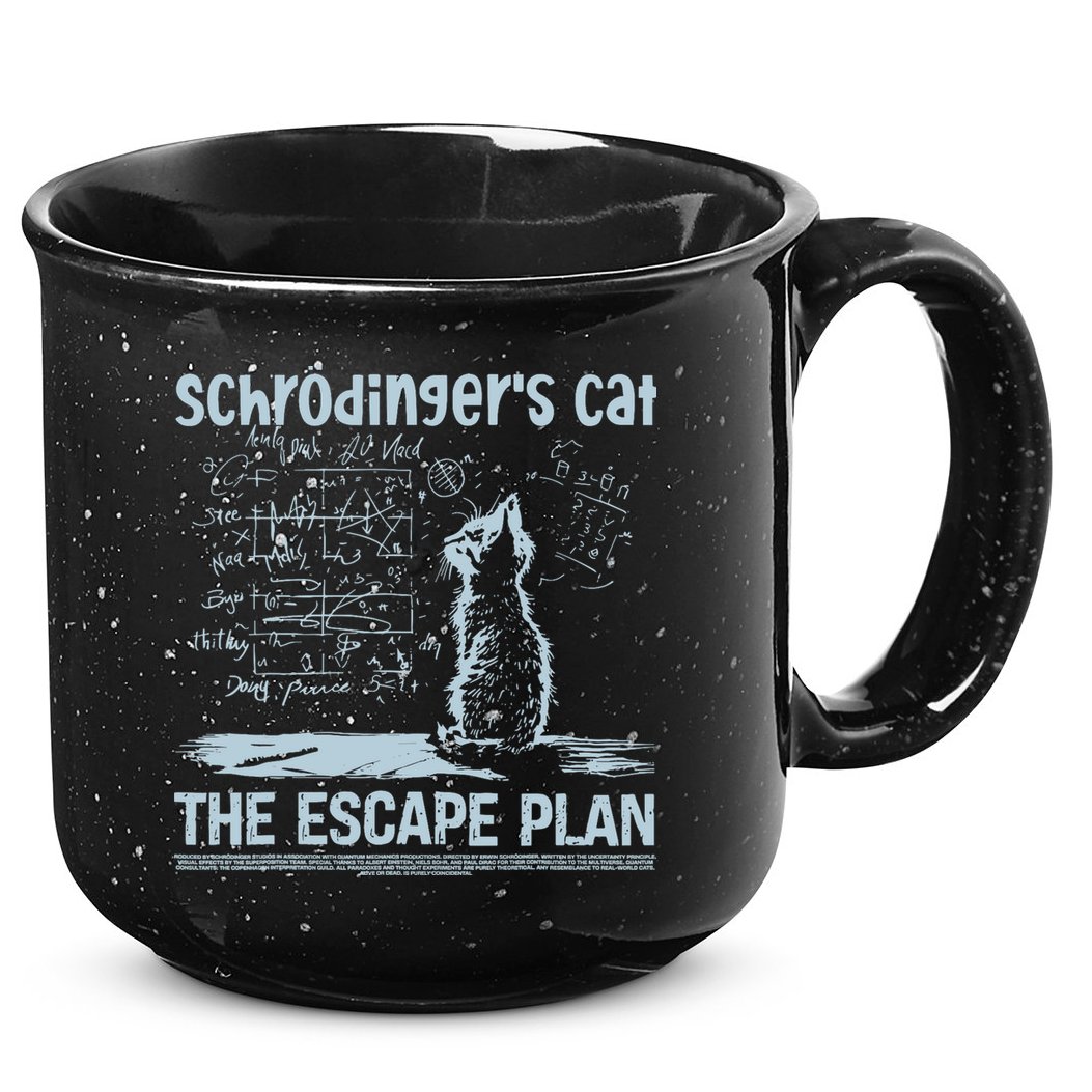 SchröDingers Cat The Escape Plan Funny Science Teacher 15oz Campfire Ceramic Mug