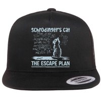 SchröDingers Cat The Escape Plan Funny Science Teacher Flat Bill Trucker Hat