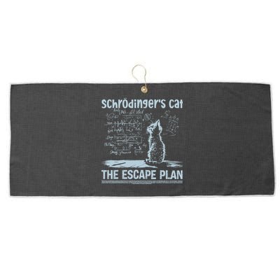 SchröDingers Cat The Escape Plan Funny Science Teacher Large Microfiber Waffle Golf Towel