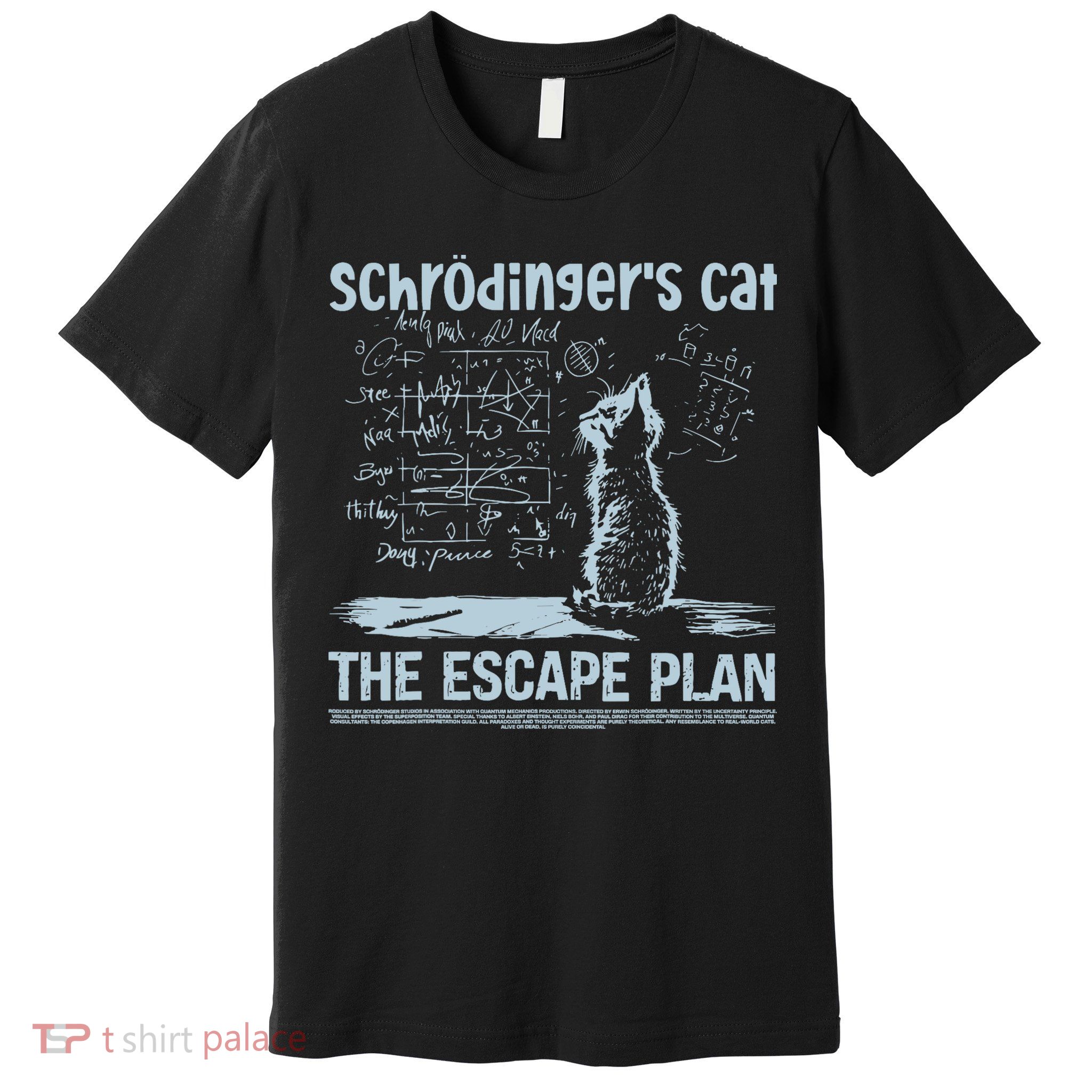 SchröDingers Cat The Escape Plan Funny Science Teacher Premium T-Shirt