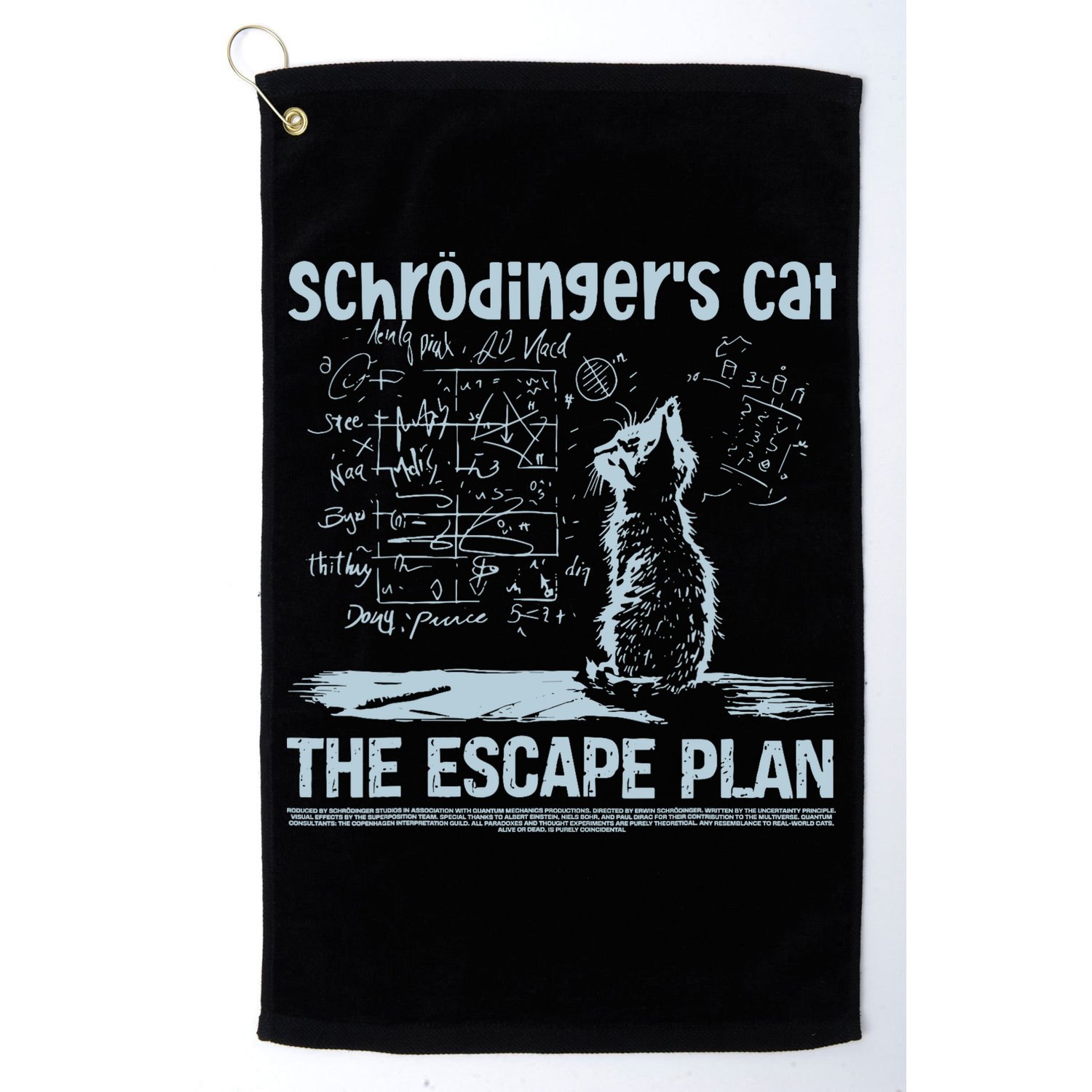 SchröDingers Cat The Escape Plan Funny Science Teacher Golf Towel