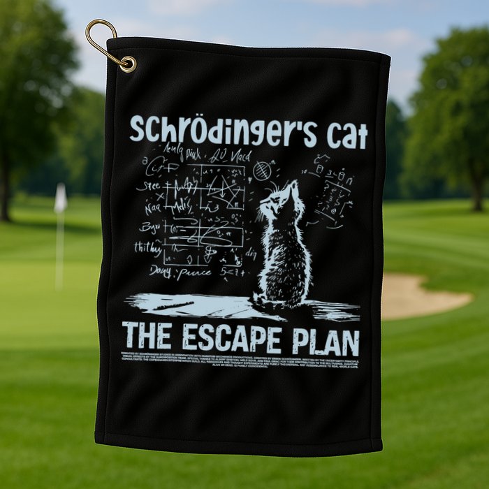SchröDingers Cat The Escape Plan Funny Science Teacher Golf Towel