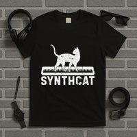 Synthcat Cat Techno Synthesizer Synth Analog T-Shirt