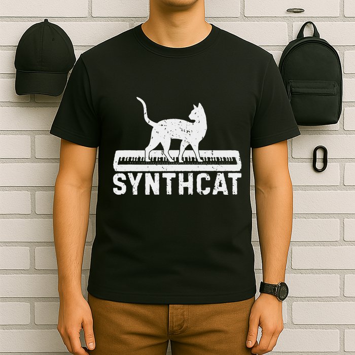 Synthcat Cat Techno Synthesizer Synth Analog T-Shirt