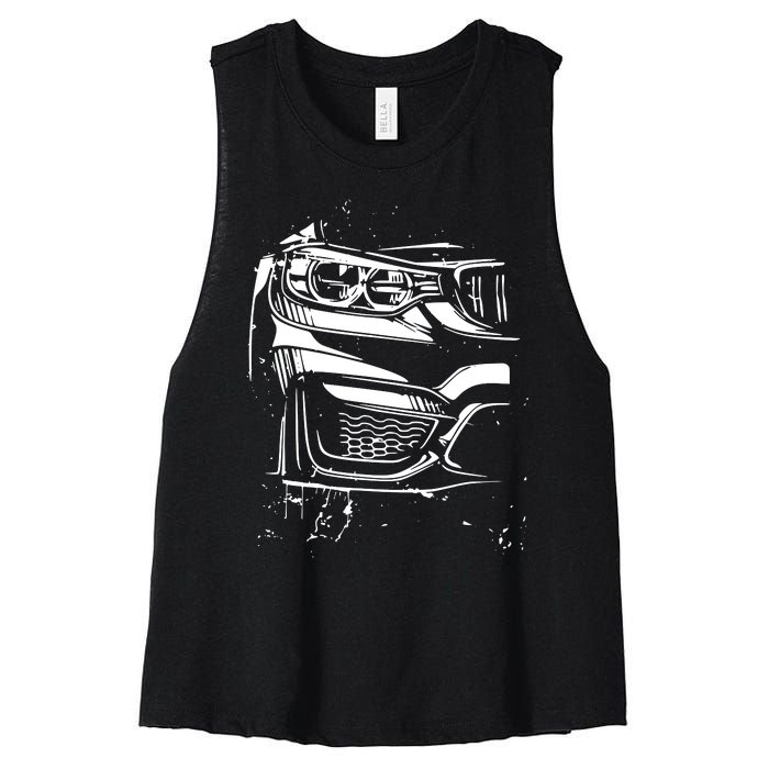 Sports Car Tuning Automotive Women's Racerback Cropped Tank