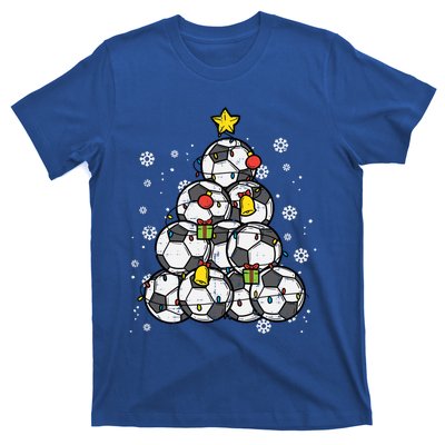 Soccer Christmas Tree Xmas Pajamas Pjs Player Boys Girls Gift T-Shirt