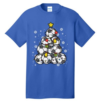 Soccer Christmas Tree Xmas Pajamas Pjs Player Boys Girls Gift Tall T-Shirt