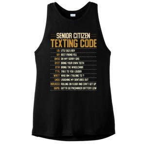 Senior Citizen Texting Code Cool Funny Old People Saying Ladies PosiCharge Tri-Blend Wicking Tank