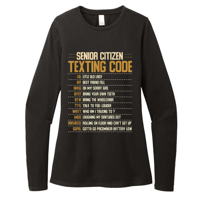 Senior Citizen Texting Code Cool Funny Old People Saying Womens CVC Long Sleeve Shirt