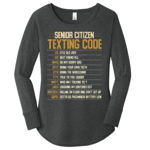 Senior Citizen Texting Code Cool Funny Old People Saying Women's Perfect Tri Tunic Long Sleeve Shirt