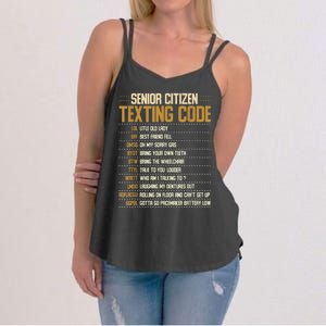 Senior Citizen Texting Code Cool Funny Old People Saying Women's Strappy Tank