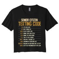 Senior Citizen Texting Code Cool Funny Old People Saying Women's Crop Top Tee