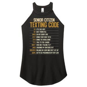 Senior Citizen Texting Code Cool Funny Old People Saying Women's Perfect Tri Rocker Tank