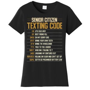 Senior Citizen Texting Code Cool Funny Old People Saying Women's T-Shirt