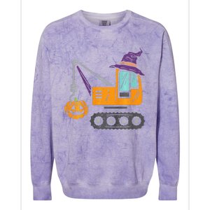 Spooky Crane Truck Pumpkin Halloween Costume Colorblast Crewneck Sweatshirt