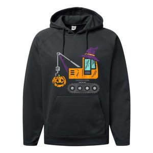 Spooky Crane Truck Pumpkin Halloween Costume Performance Fleece Hoodie