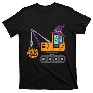 Spooky Crane Truck Pumpkin Halloween Costume T-Shirt