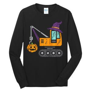 Spooky Crane Truck Pumpkin Halloween Costume Tall Long Sleeve T-Shirt