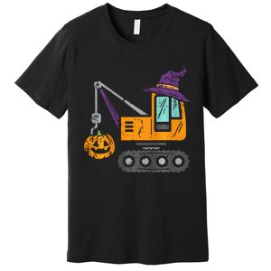 Spooky Crane Truck Pumpkin Halloween Costume Premium T-Shirt