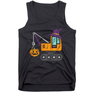 Spooky Crane Truck Pumpkin Halloween Costume Tank Top