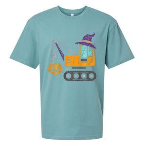 Spooky Crane Truck Pumpkin Halloween Costume Sueded Cloud Jersey T-Shirt