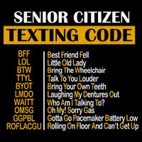 Senior Citizen Texting Code Retired Grandpa Flat Bill Trucker Hat