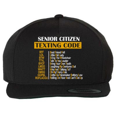 Senior Citizen Texting Code Retired Grandpa Wool Snapback Cap