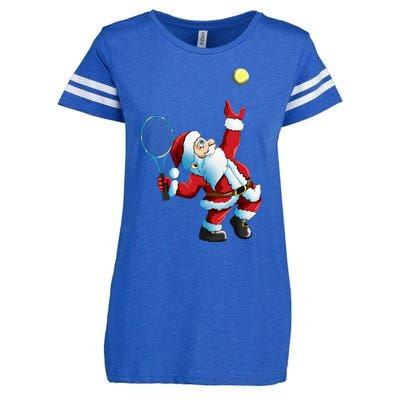 Santa Claus Tennis Game Festive Tennis Racket for Christmas Enza Ladies Jersey Football T-Shirt